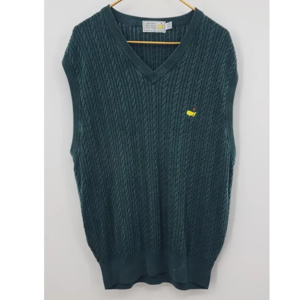 Men's Agusta National Golf‎ Shop Masters 100% Spun Silk Sweater Vest XL Green